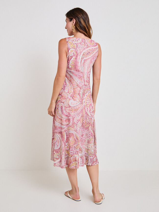 VESTIDO TUL ESTAMPADO Rosa Colorete