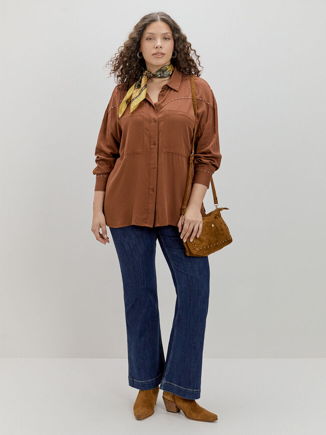 CAMISA CON TACHAS Mocca Oscuro