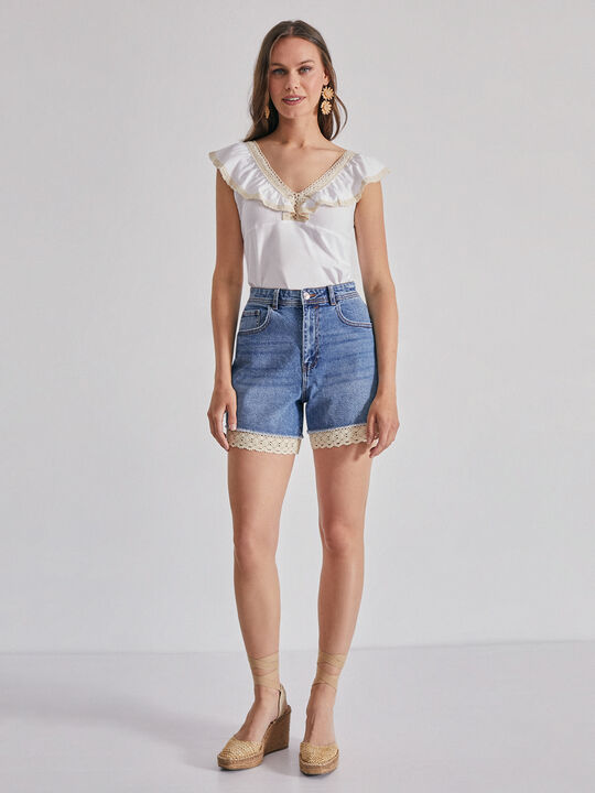 Short vaquero crochet Mid blue image number null