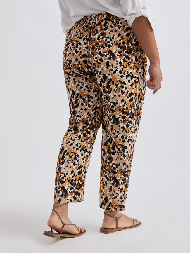 PANTALON FLUIDO ESTAMPADO Marron