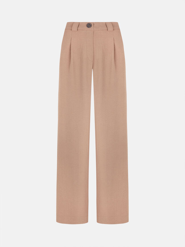 Pantalón palazzo fluido Camel