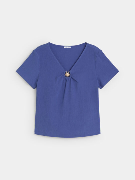 CAMISETA  APLIQUE CONCHA Azulon image number null
