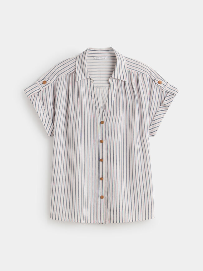 BLUSA RÚSTICA ABOTONADA Estampado 1