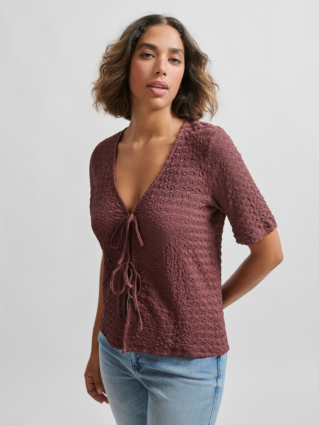 CAMISETA LAZOS TEXTURA Marron