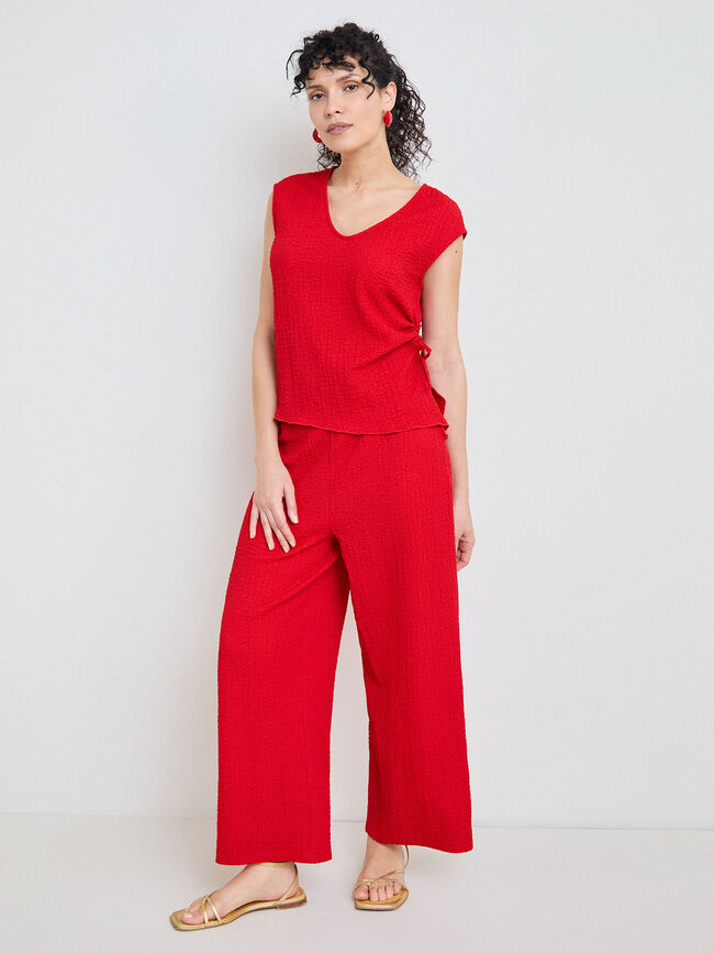 PANTALON CRINKLE Rojo