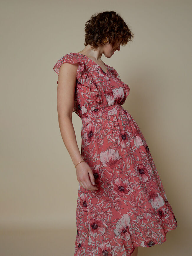 Vestido volantes estampado Estampado 1