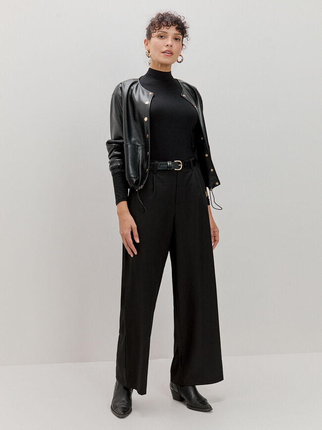 PANTALON VESTIR PINZAS Negro