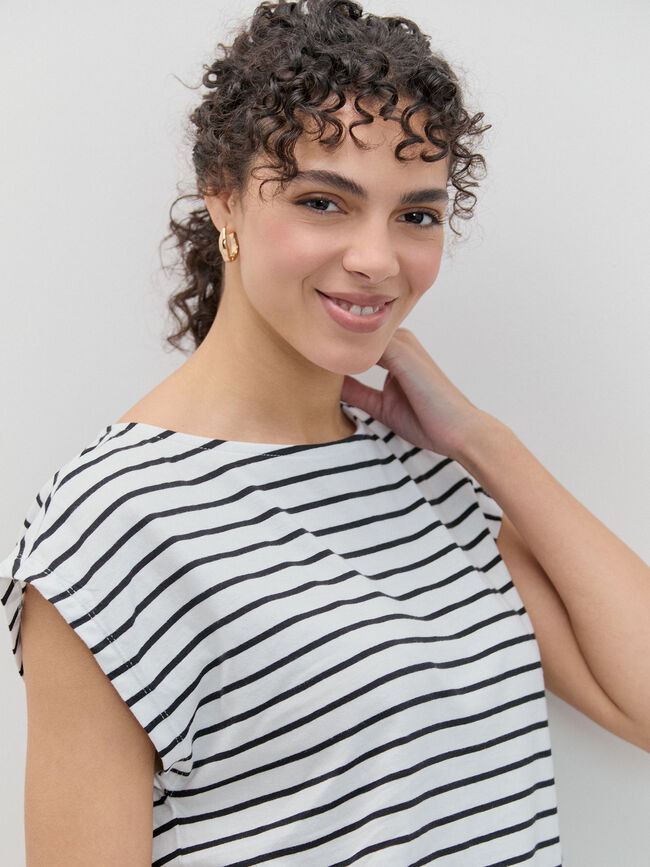 CAMISETA HOMBRO CAIDO Rayas 2