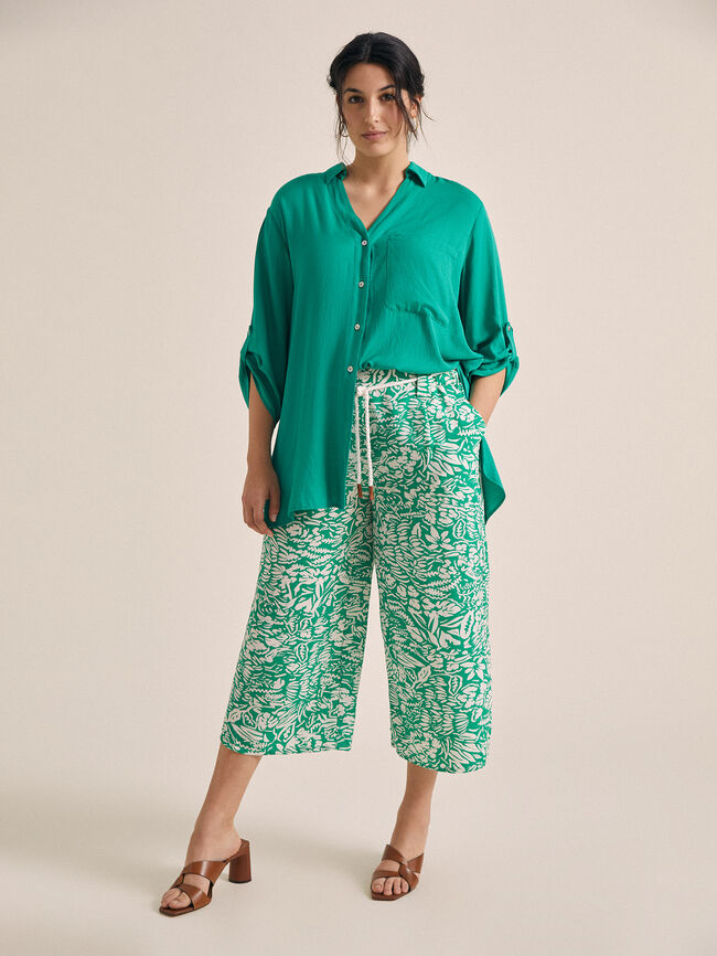 Pantalón culotte estampado Crudo