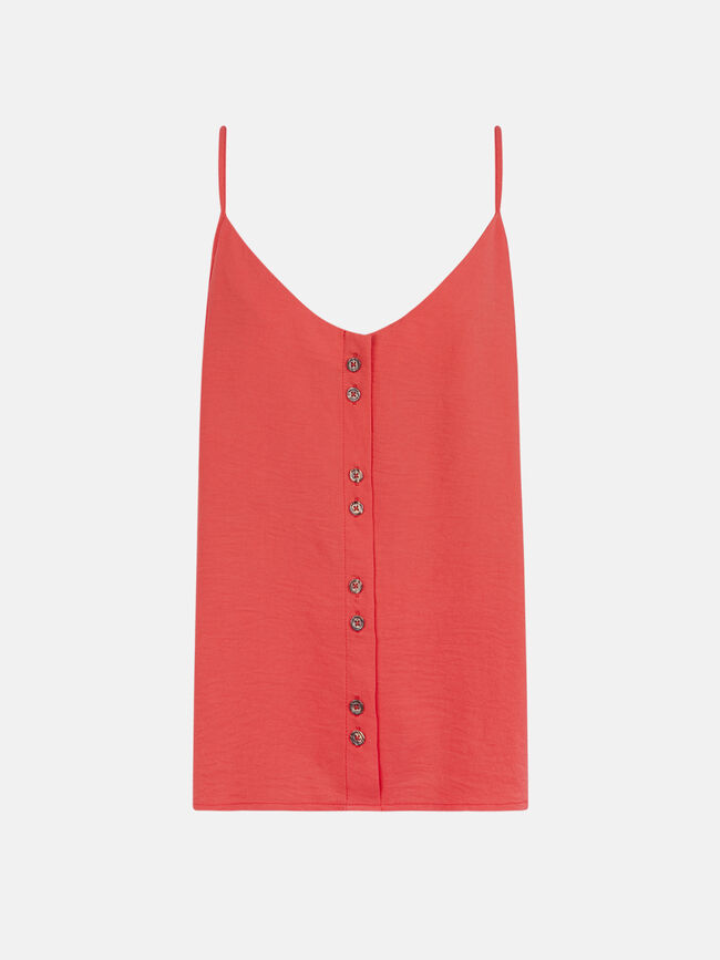 Top tirantes detalle botones Coral