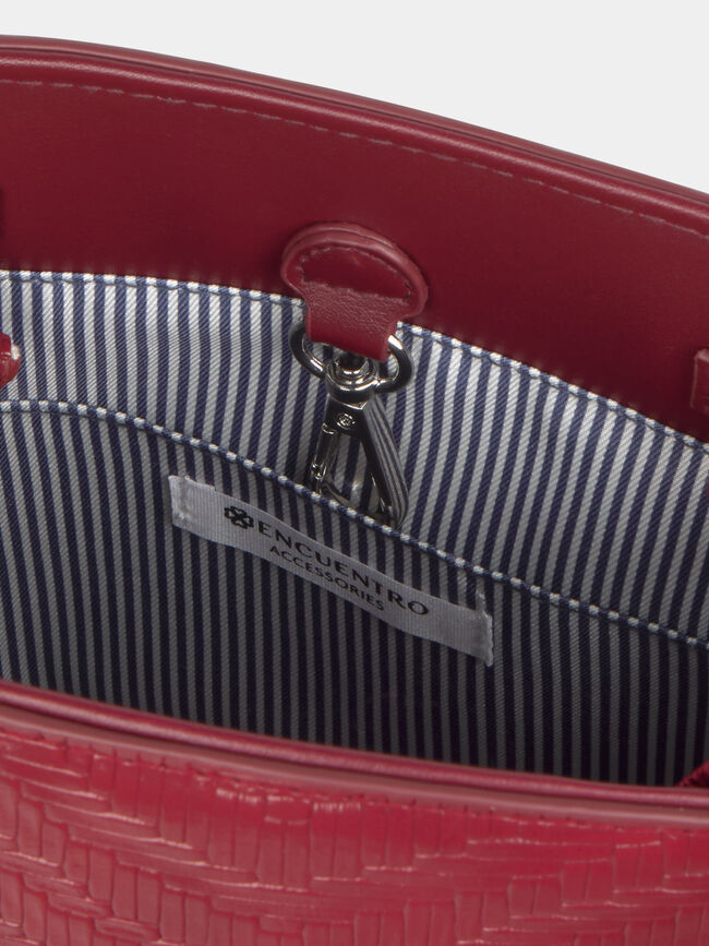 BOLSO POLIPIEL TRENZADO Dark Cherry
