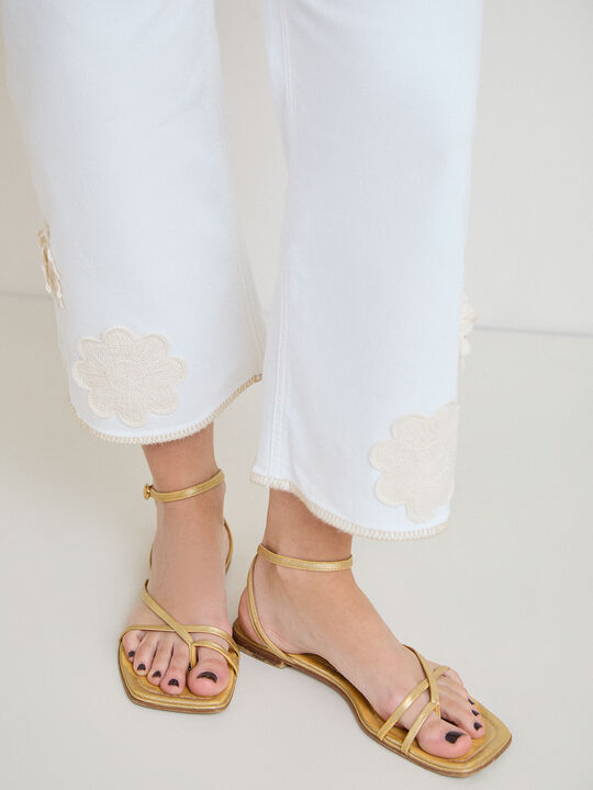 PANTALON DETALLE GANCHILLO Blanco Hueso image number null