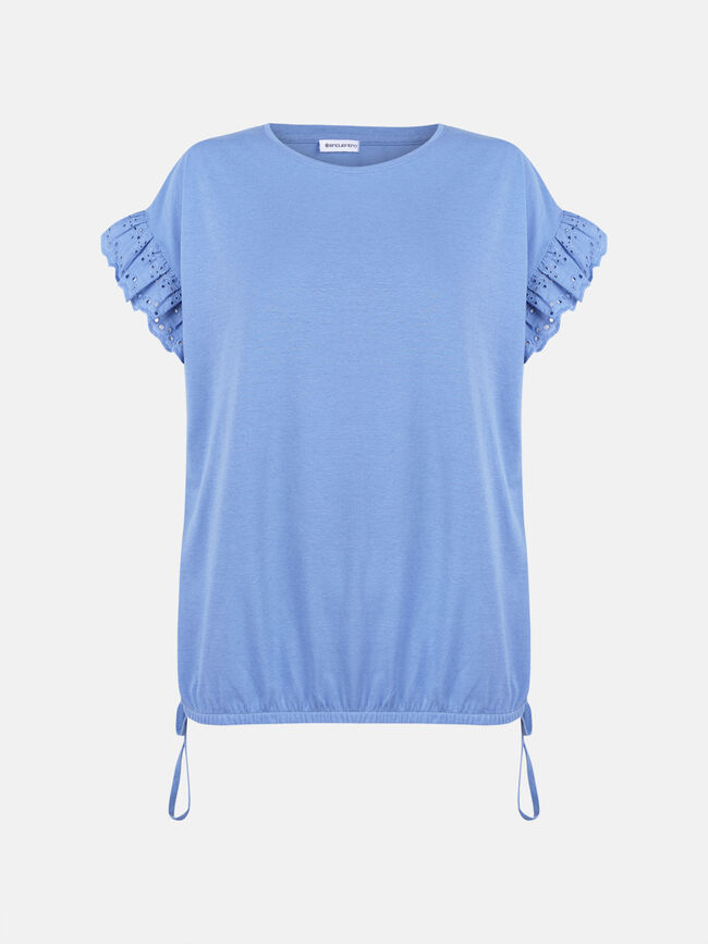 Camiseta detalle blonda 100% algodón Azulon
