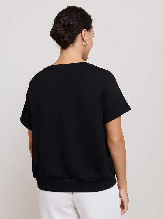 CAMISETA DETALLE CORD&Oacute;N Negro image number null