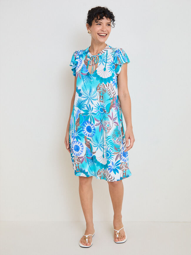 VESTIDO VOLANTE ESTAMPADO Estampado 1