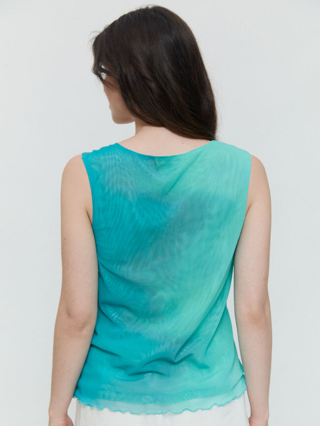 CAMISETA ASIMETRICA DETALLE Turquesa