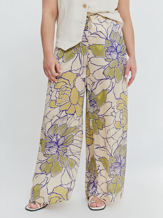 PANTALON FLUIDO LARGO Blanco Optico image number null