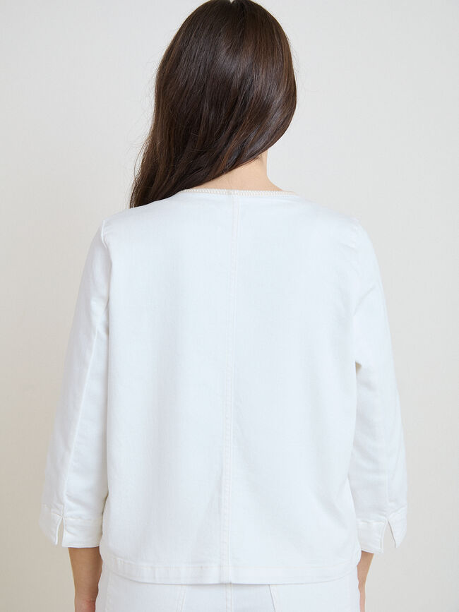 CAZADORA DETALLE GANCHILLO Blanco Hueso