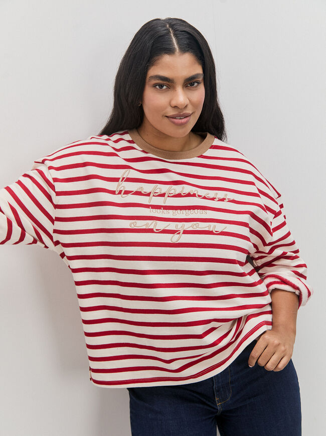 SUDADERA MENSAJE BORDADO Rayas 1