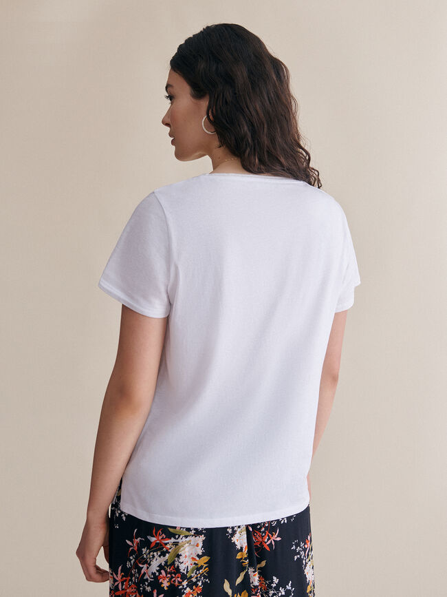 Camiseta texto 100% algodón Blanco Optico