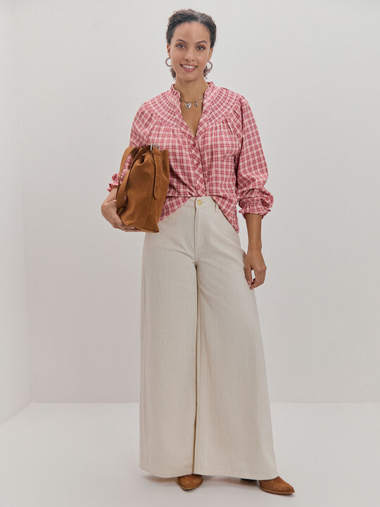 BLUSA CUADROS CANESÚ Rosa image number null