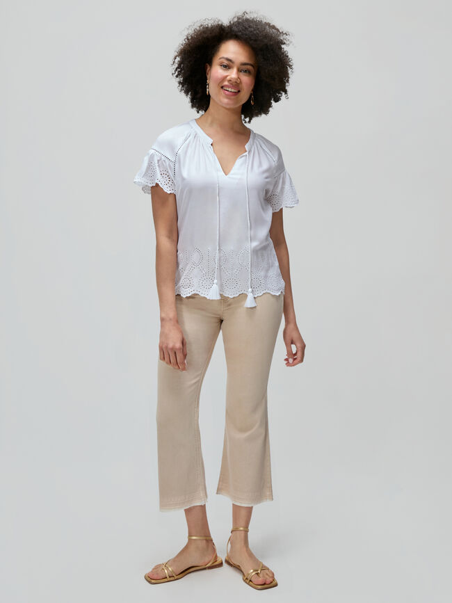 CAMISETA BORDADO SUIZO Blanco Optico