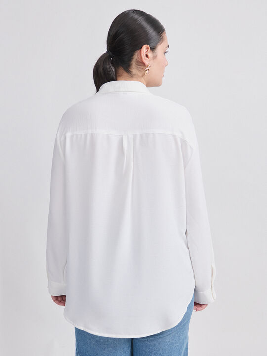 CAMISA MANGA LARGA Blanco Optico image number null