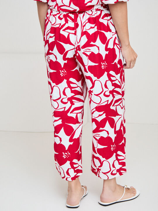 PANTALON RECTO ESTAMPADO Rojo image number null