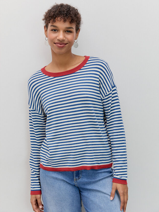 JERSEY RAYAS CONTRASTE azul crudo