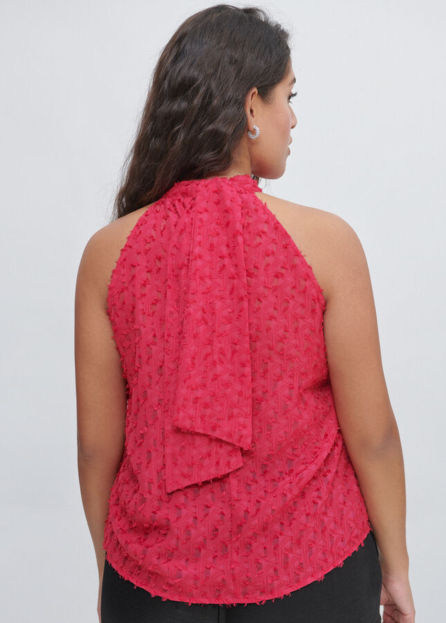 TOP HALTER TEXTURA Fucsia