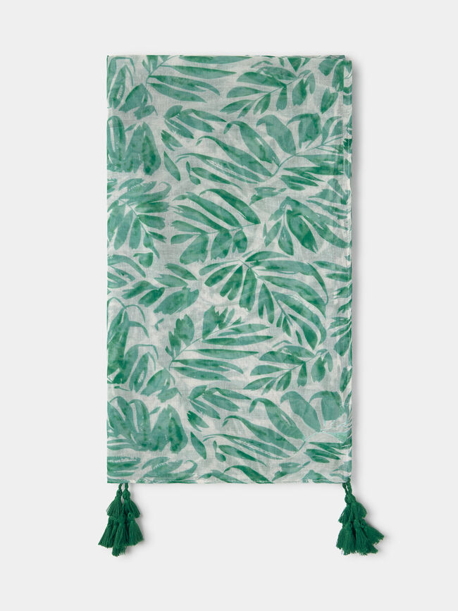 PA&Ntilde;UELO ESTAMPADO HOJAS Crudo