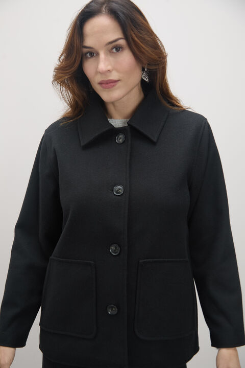 CHAQUETA PAÑO BASICA Negro image number null