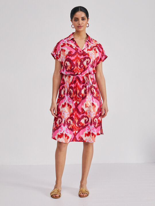 Vestido camisero estampado Coral image number null