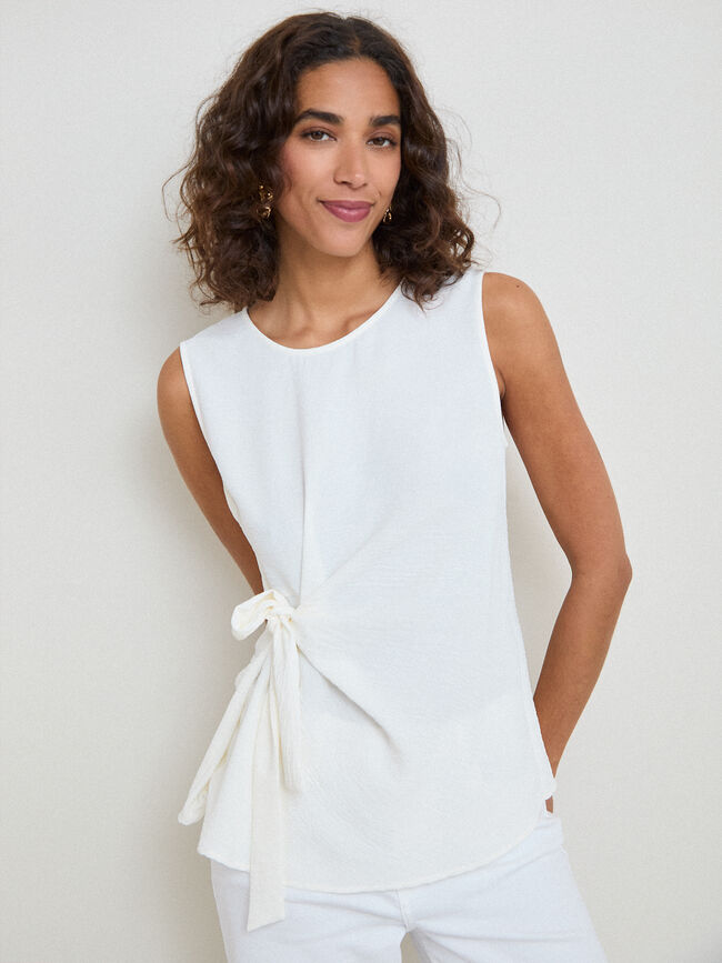 TOP CON NUDO Blanco Optico