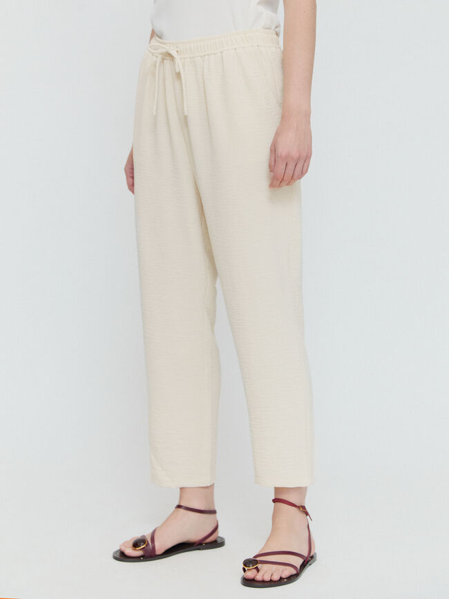 PANTALON FLUIDO JOGGER Piedra