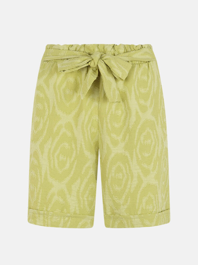 Short jacquard con cinturón Oliva Calido