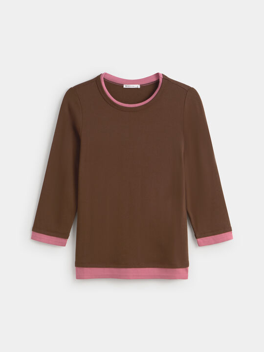 CAMISETA DOBLE CAPA Marron image number null