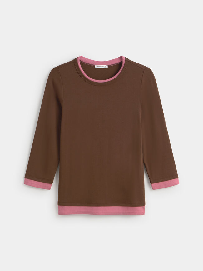 CAMISETA DOBLE CAPA Marron