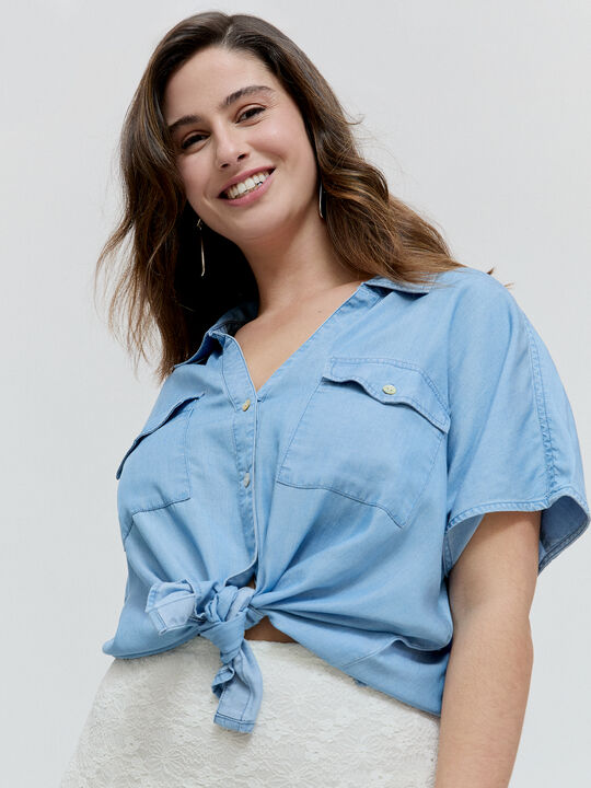 BLUSA TENCEL Mid blue image number null