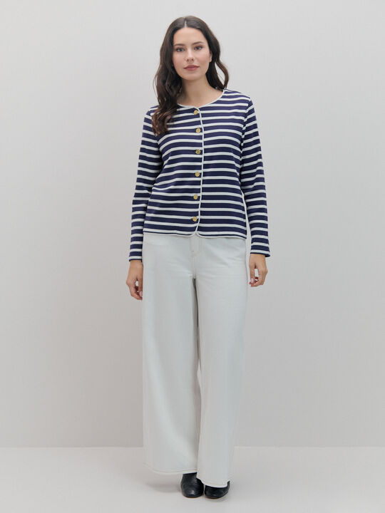 CHAQUETA RAYAS Azul Marino image number null