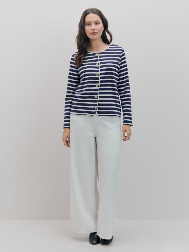 CHAQUETA RAYAS Azul Marino