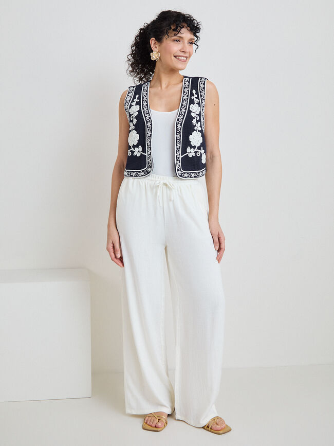 CHALECO BORDADOS CONTRASTE Azul Marino