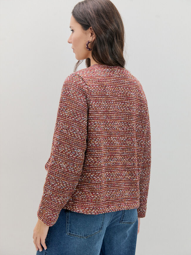 CHAQUETA DETALLE TEXTURA Rojo