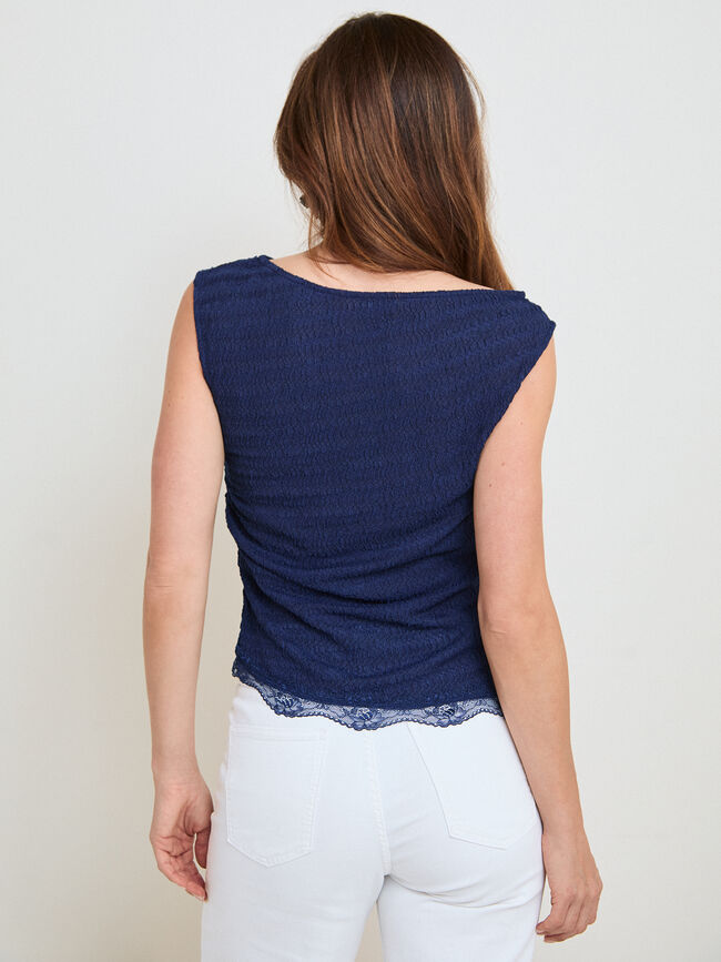 CAMISETA ASIMETRICA TEXTURA Azul Noche