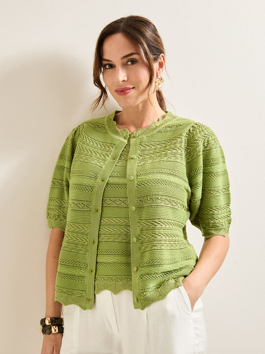 C&Aacute;RDIGAN DIBUJO CENEFA Verde image number null