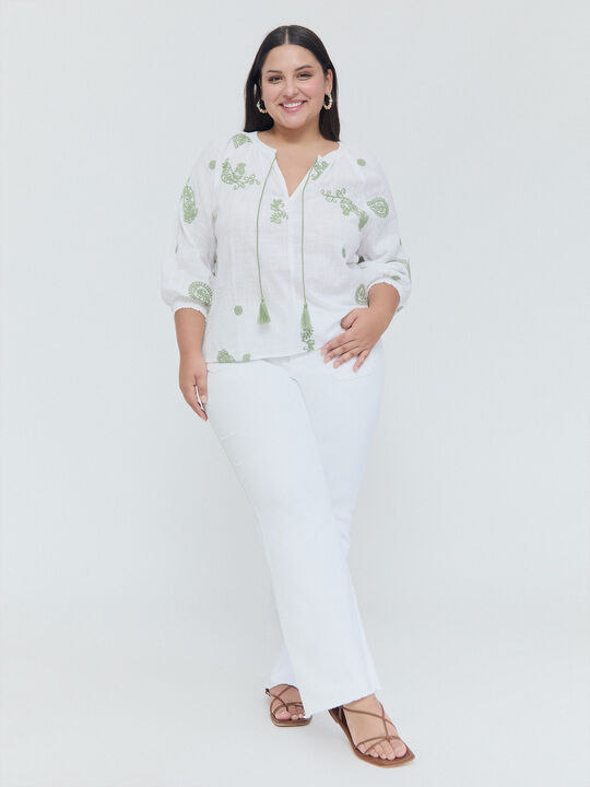 BLUSA BORDADA Blanco Optico image number null