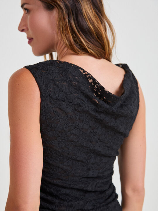 CAMISETA BLONDA TIRANTE RIZADO Negro image number null