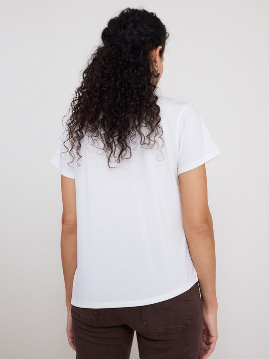 CAMISETA DETALLE PLIEGUE Crudo image number null