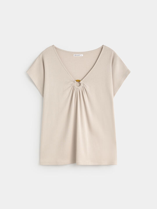 CAMISETA DETALLE ARANDELA Piedra image number null