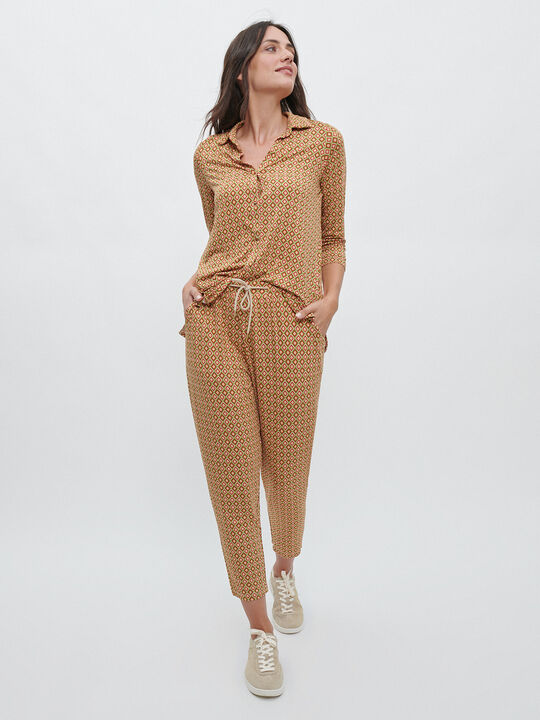 PANTALÓN ESTAMPADO CINTURA ELÁSTICA Estampado 1 image number null